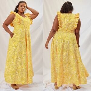 NWT SIKA x Anthropologie Marigold Ruffled Maxi Dress 8P